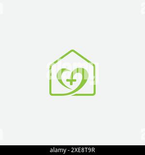 healthcare home medical logo illustration vector template Stock Vector