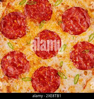 Pepperoni pizza. italian pizza background or texture Stock Photo