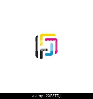 Letter P Printing Logo Vector Template Stock Vector