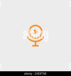 Video podcast vector logo design template. Digital video podcast logo concept Stock Vector