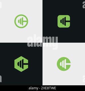 Fitness Gym logo. gym icon design concept. Company logo design template Stock Vector