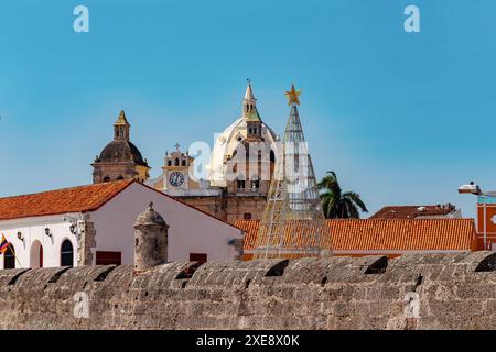 Urban skyline of Cartagena de Indias city on the Caribbean coast of Colombia Stock Photo