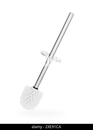 Metal toilet brush isolated on white background Stock Photo