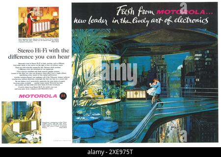 1961 Motorola Stereo Hi-Fi ad -harles Schridde Art - Charles Schridde Art Stock Photo