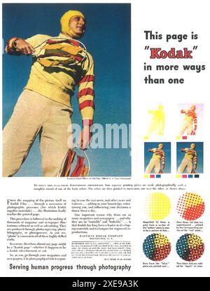 1944 WWII Eastman Kodak Kodachrome photograph color process Ad Stock Photo