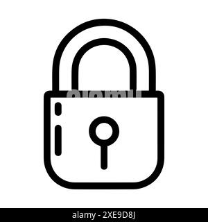 security icon or modern line symbol. Vector line art and icon design with bold outline. Black and white Pixel Perfect minimalistic symbol isolated whi Stock Vector