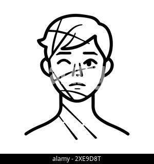 injury icon or modern line symbol. Vector line art and icon design with bold outline. Black and white Pixel Perfect minimalistic symbol isolated white Stock Vector