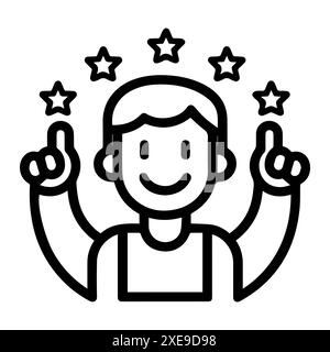 feedback icon or modern line symbol. Vector line art and icon design with bold outline. Black and white Pixel Perfect minimalistic symbol isolated whi Stock Vector