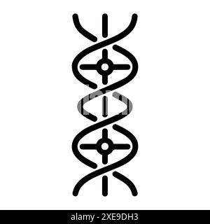 genetics icon or modern line symbol. Vector line art and icon design with bold outline. Black and white Pixel Perfect minimalistic symbol isolated whi Stock Vector