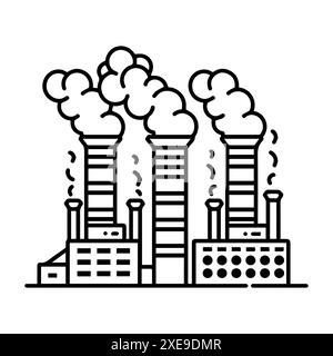 pollution icon or modern line symbol. Vector line art and icon design with bold outline. Black and white Pixel Perfect minimalistic symbol isolated wh Stock Vector