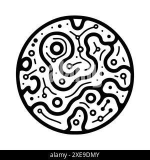 membrane icon or modern line symbol. Vector line art and icon design with bold outline. Black and white Pixel Perfect minimalistic symbol isolated whi Stock Vector