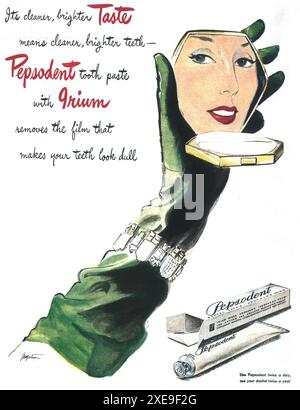 Magazine advertisement for toothpaste, 1940's Stock Photo - Alamy