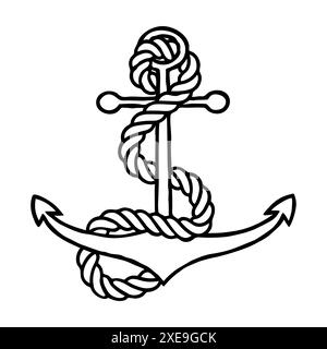 Nautical Anchor, simple style maritime icon Stock Vector