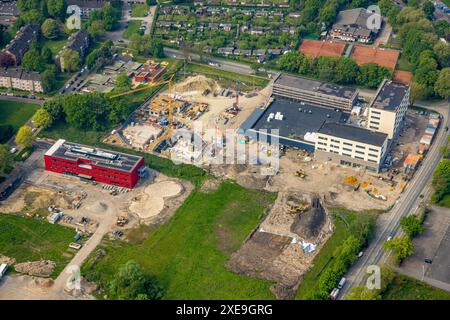 Aerial view, construction site with new Kaiserquartier, also Quartier Kaiserstrasse, between Forellstrasse and Lackmanns Hof, Lackmanns Hof day care c Stock Photo