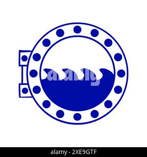 ship window icon in vector. Logotype - Doodle Stock Vector