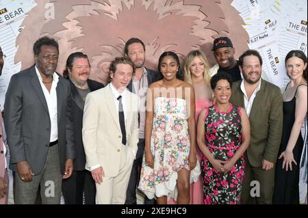 Los Angeles, USA. 25th June, 2024. LOS ANGELES, USA. June 25, 2024: Lionel Boyce, Jose M. Cervantes, Jeremy Allen White, Sarah Ramos, Ayo Edebiri, Ebon Moss-Bachrach, Edwin Lee Gibson, Matty Matheson, Chris Witaske, Corey Hendrix, Ricky Staffieri, Abby Elliott, Gillian Jacobs & Liza Colon-Zayas at the premiere for season 3 of Hulu's The Bear at the El Capitan Theatre. Picture Credit: Paul Smith/Alamy Live News Stock Photo