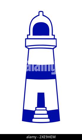 Lighthouse symbol, simple style flat silhouette icon Stock Vector