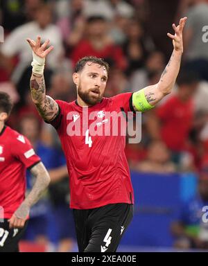 Georgia's Guram Kashia during the UEFA Euro 2024 Group F match at the Arena AufSchalke in Gelsenkirchen, Germany. Picture date: Wednesday June 26, 2024. Stock Photo