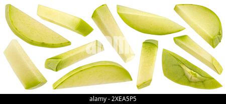 Kohlrabi cabbage slices isolated on white background Stock Photo