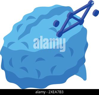 Blue human brain generating new neural connections, concept of artificial intelligence development Stock Vector