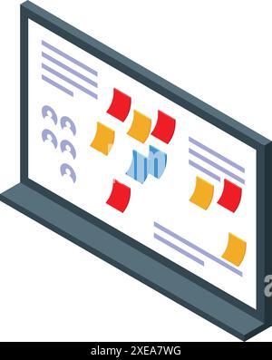 Scrum or kanban board showing daily sprint tasks and team members, agile methodology concept Stock Vector