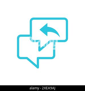 Respond icon. Isolated on white background. From blue icon set Stock Vector