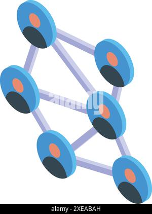 Concept of social media network with people avatars linked together Stock Vector