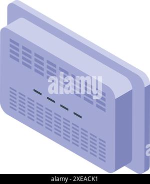 Wall mounted air conditioner is cooling a room in this isometric view Stock Vector