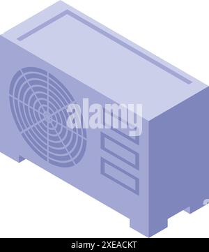 Isometric view of a modern air conditioner cooling a room Stock Vector