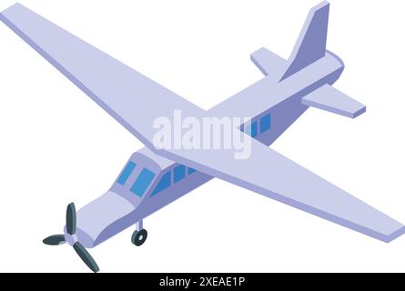 Light aircraft flying in the sky, a symbol of travel and adventure Stock Vector