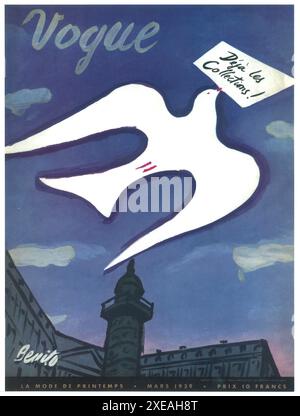 1939 March Vogue Paris cover with Eduardo Benito art Stock Photo