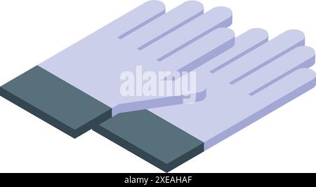 Medical gloves protecting hands isometric illustration represents safety and hygiene in healthcare settings Stock Vector
