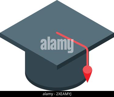 Graduation hat symbolizing finishing university studies and receiving a diploma after passing all exams Stock Vector
