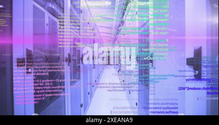 Image of programming languages moving over data server systems Stock Photo