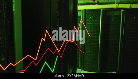 Image of multiple graphs over illuminated data server systems in server ...