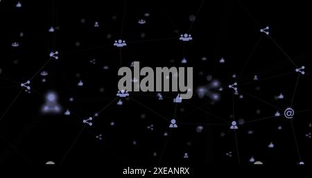 Image of icons floating on black background Stock Photo