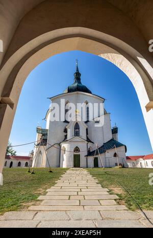 Pilgrimage church of Saint John of Nepomuk on Zelena Hora. Zdar nad Sazavou, Czech Republic Stock Photo