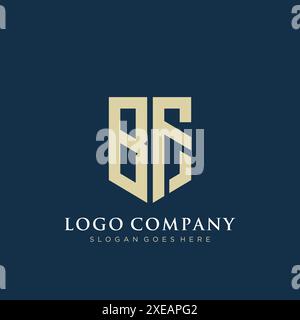 BF shield type logo design. Stock Vector