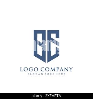 BE shield type logo design. Stock Vector