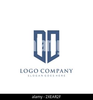 DO shield type logo design. Stock Vector