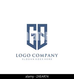 GB shield type logo design. Stock Vector
