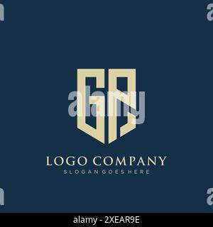 GP shield type logo design. Stock Vector