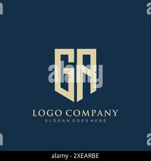 GR shield type logo design. Stock Vector