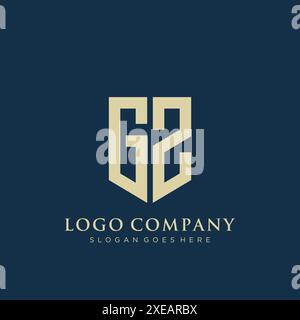 GZ shield type logo design. Stock Vector