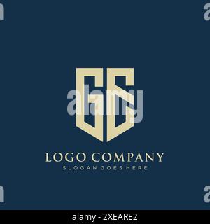 GE shield type logo design. Stock Vector