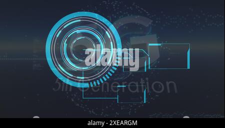 Image of 5g text, scope scanning and data processing Stock Photo