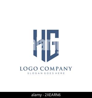 Elegant shield and letter HG vector logo design template. Vector ...