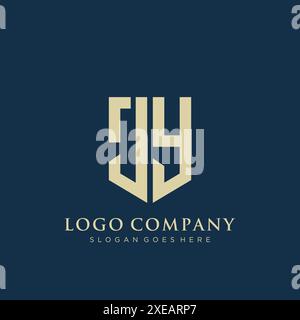 JY shield type logo design. Stock Vector