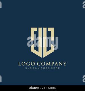 JL shield type logo design. Stock Vector