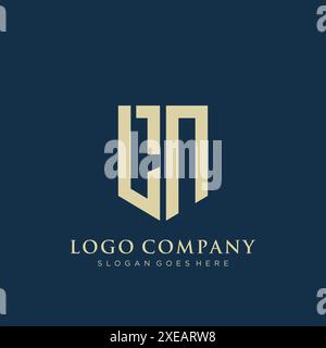 LN shield type logo design. Stock Vector